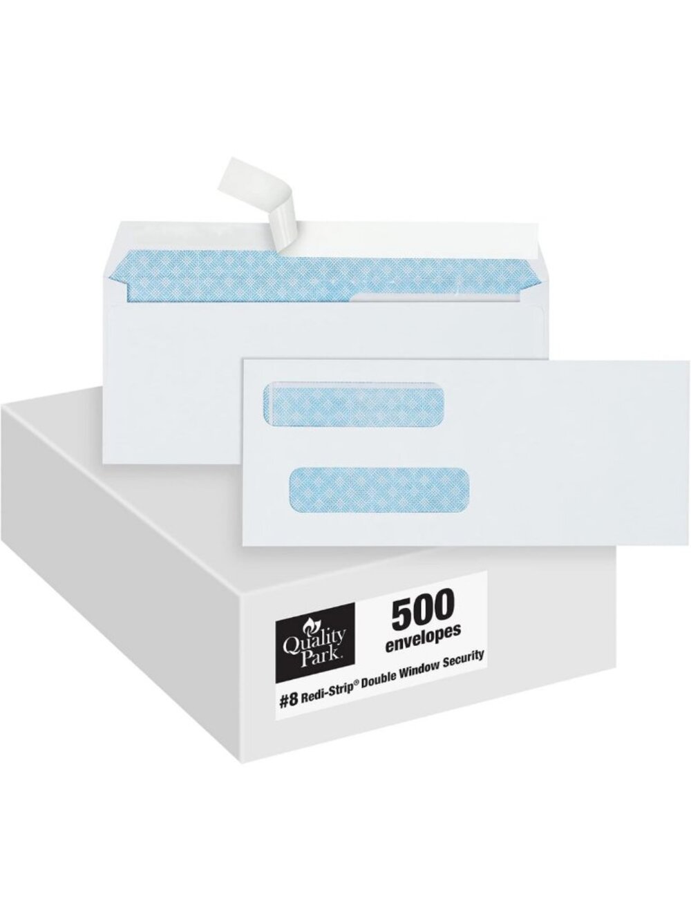 Self-Seal Security Envelopes for Checks, Double Window, 3.625" x 8.6875", 500